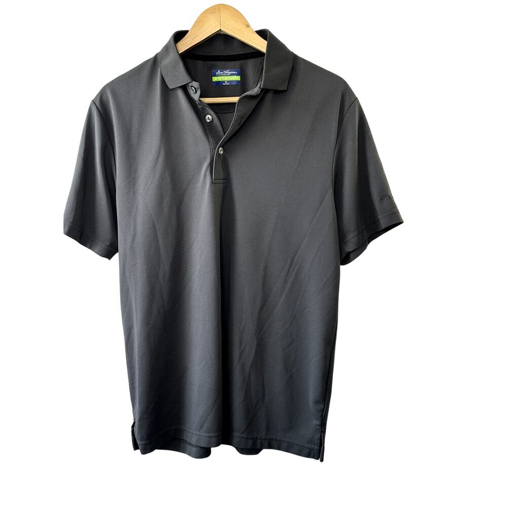 Ben Hogan Performance Gray Ribbed Short Sleeve Polo Shirt Men's Size Medium